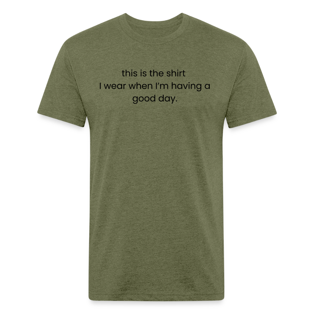 Fitted Cotton/Poly T-Shirt by Next Level - heather military green