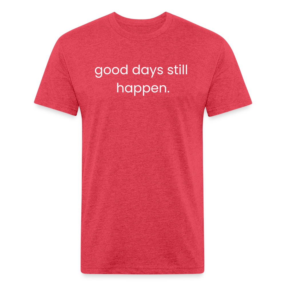 Fitted Cotton/Poly T-Shirt by Next Level - heather red