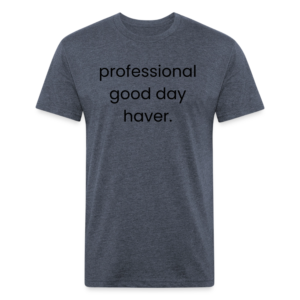 Fitted Cotton/Poly T-Shirt by Next Level - heather navy