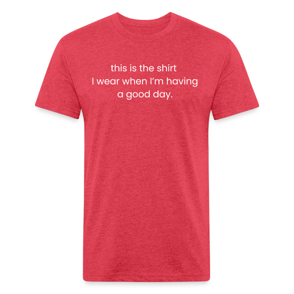 Fitted Cotton/Poly T-Shirt by Next Level - heather red