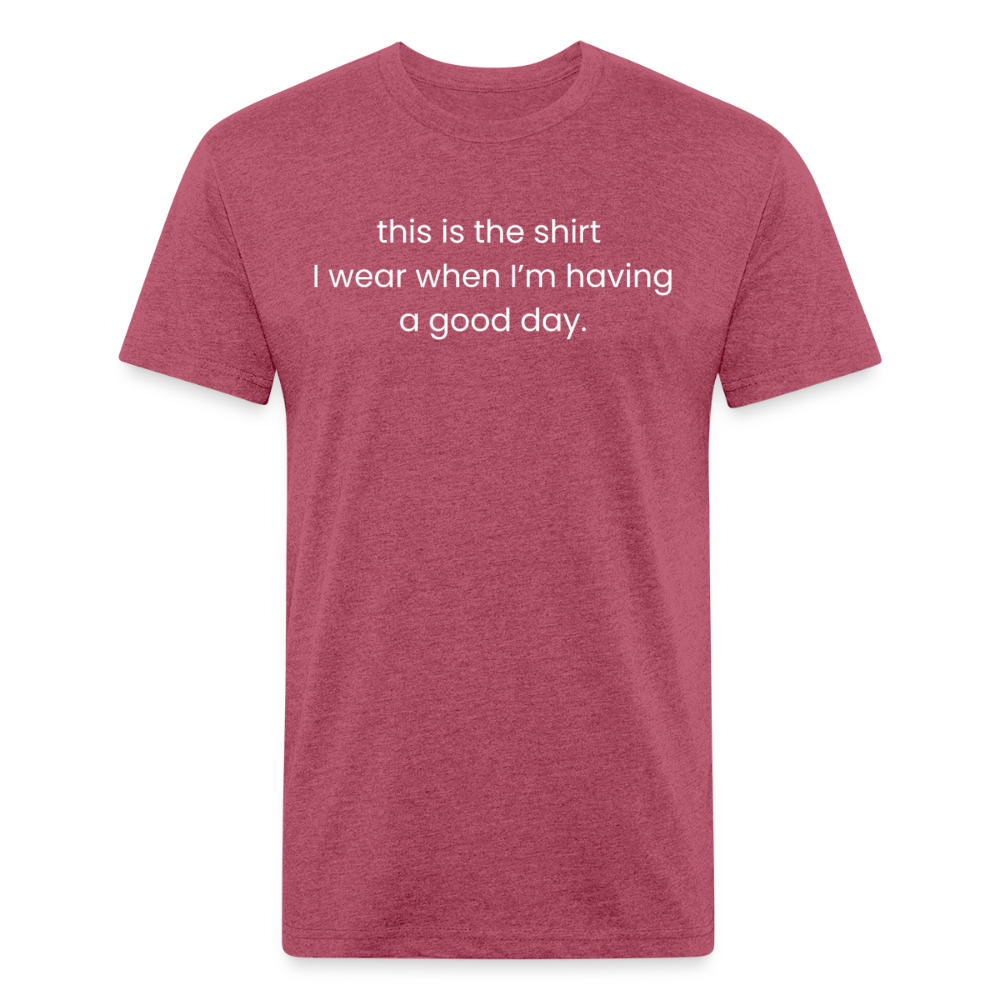 Fitted Cotton/Poly T-Shirt by Next Level - heather burgundy