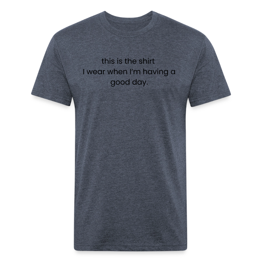 Fitted Cotton/Poly T-Shirt by Next Level - heather navy