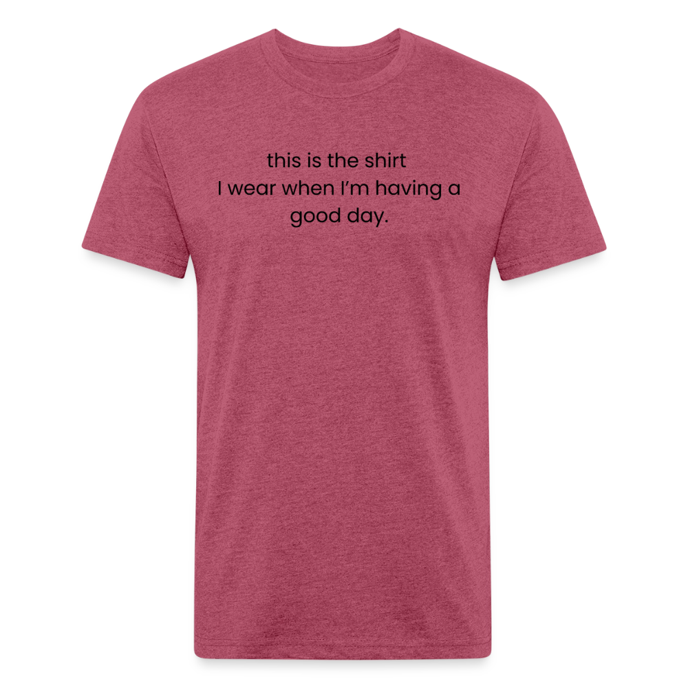 Fitted Cotton/Poly T-Shirt by Next Level - heather burgundy
