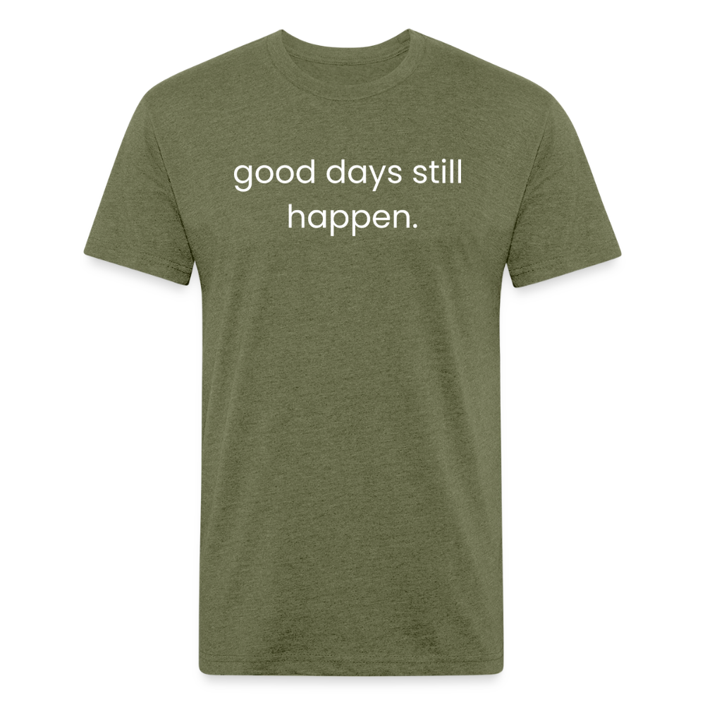 Fitted Cotton/Poly T-Shirt by Next Level - heather military green