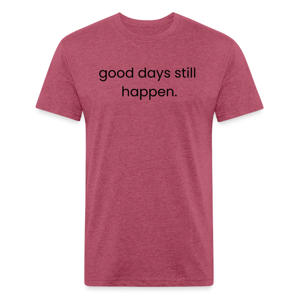 Fitted Cotton/Poly T-Shirt by Next Level - heather burgundy